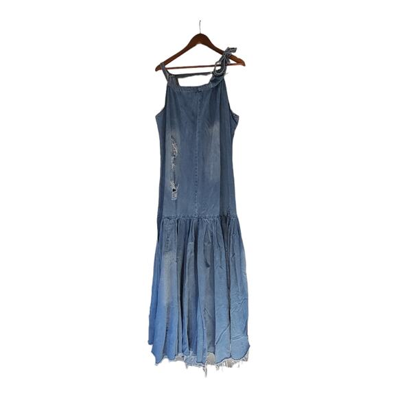 Blue Denim Dress Long Size 4X think USA 1X or 54" at the widest place - Picture 1 of 4